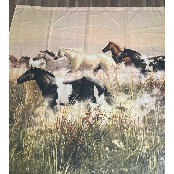 Wild Horses Fabric Shower Curtain Bath James Hautman Equine Western Lodge 70x70 - Picture 1 of 5